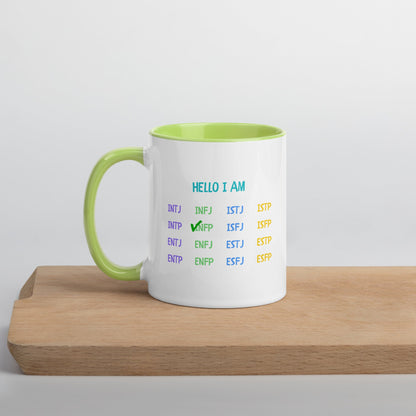 "HELLO I AM" MBTI Personality Mug | Colorful Ceramic Coffee Cup - MindGem