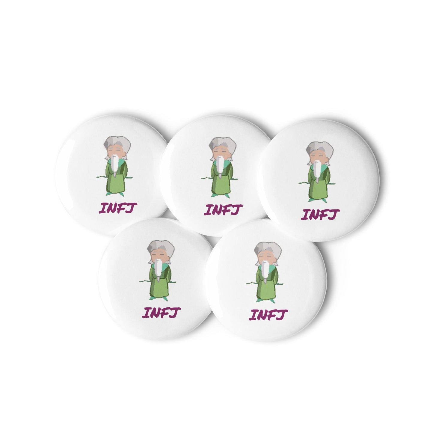 INFJ Pixel Art Pin Button Set: The Insightful Advocate (5 - Pack) - MindGem