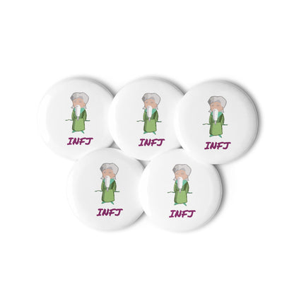 INFJ Pixel Art Pin Button Set: The Insightful Advocate (5 - Pack) - MindGem