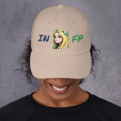 INFP Female Pixel Art Embroidered Dad Hat - MindGem