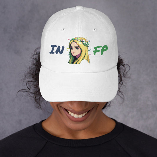 INFP Female Pixel Art Embroidered Dad Hat - MindGem