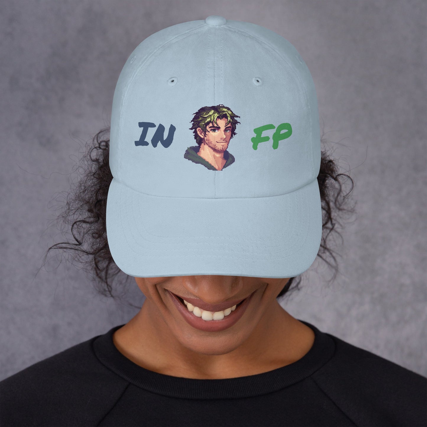 INFP Male Pixel Art Embroidered Dad Hat - MindGem