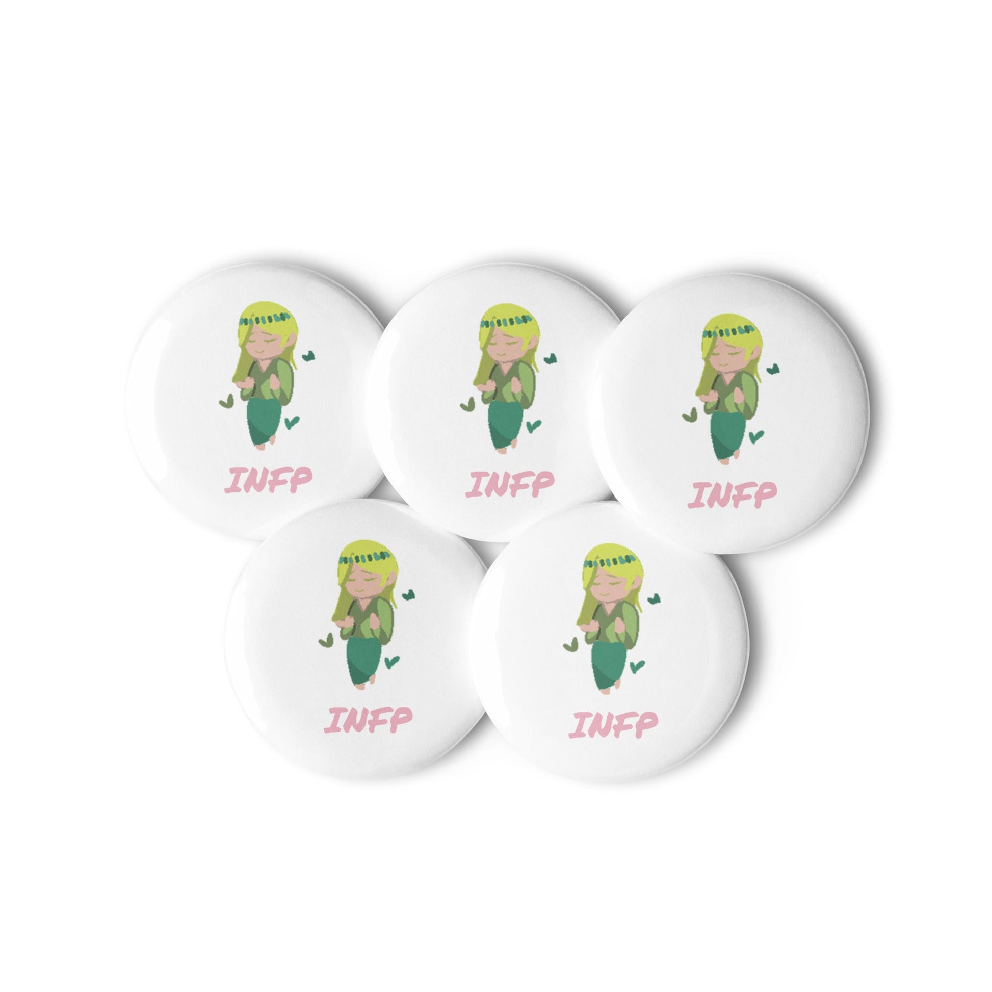 INFP Pixel Art Pin Button Set: The Idealistic Mediator (5 - Pack) - MindGem
