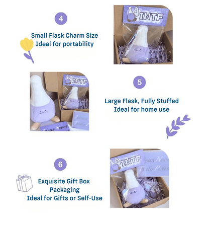 INTP "Little Philosopher Flask" Plushie (My Tool, My Type) - Charm & Stuffed Toy MBTI Gift - MindGem
