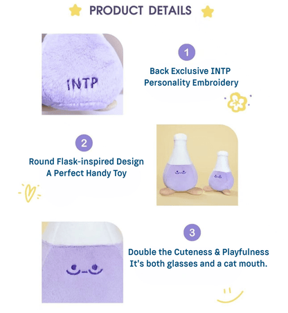INTP "Little Philosopher Flask" Plushie (My Tool, My Type) - Charm & Stuffed Toy MBTI Gift - MindGem