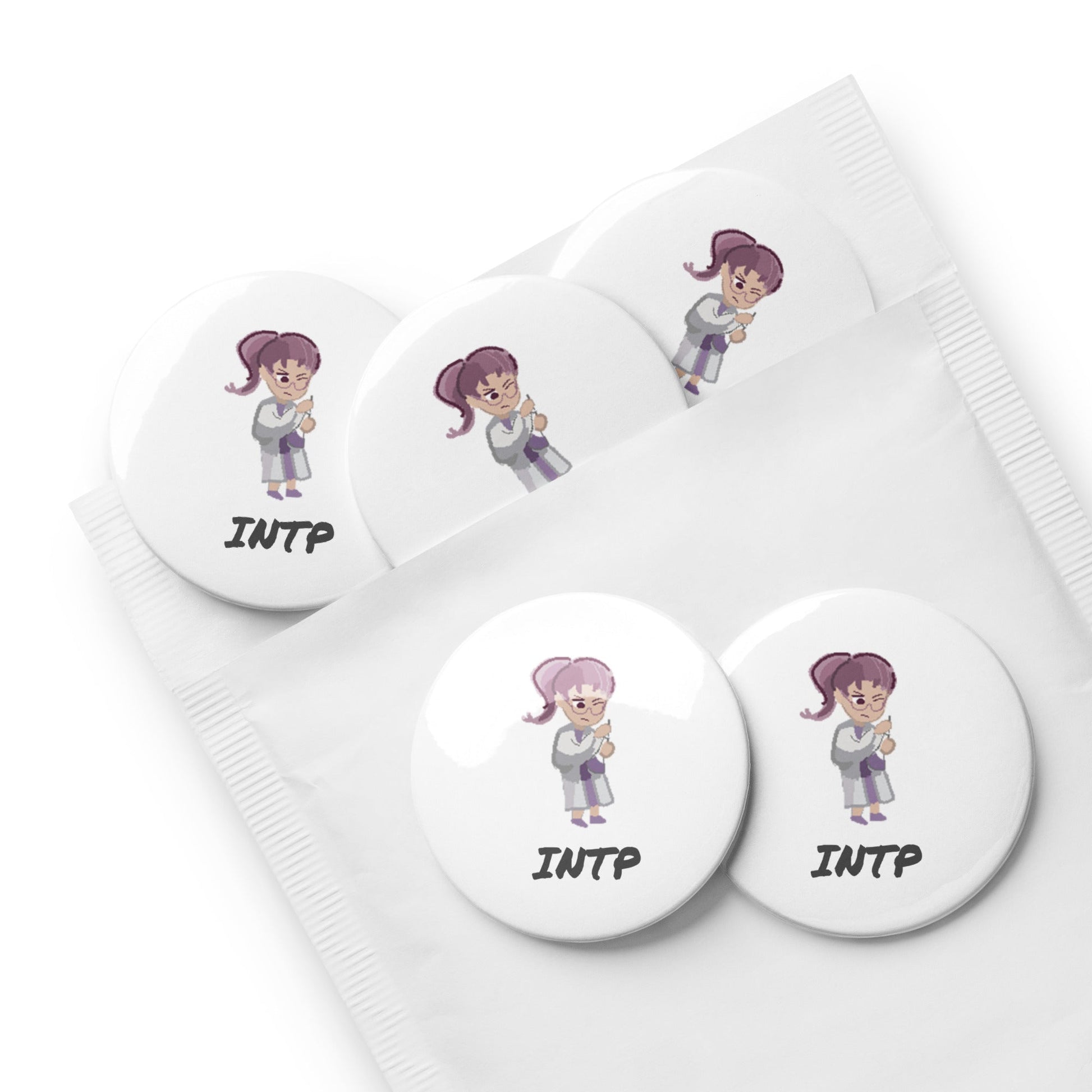INTP Pixel Art Pin Button Set: The Logical Explorer (5 - Pack) - MindGem