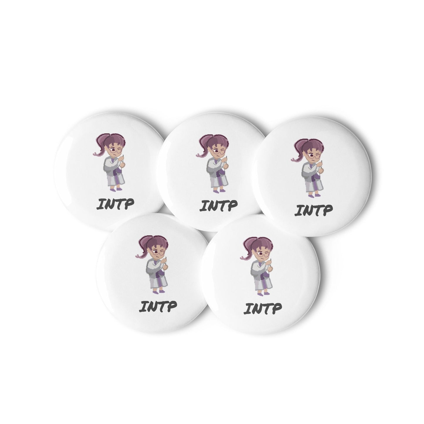 INTP Pixel Art Pin Button Set: The Logical Explorer (5 - Pack) - MindGem