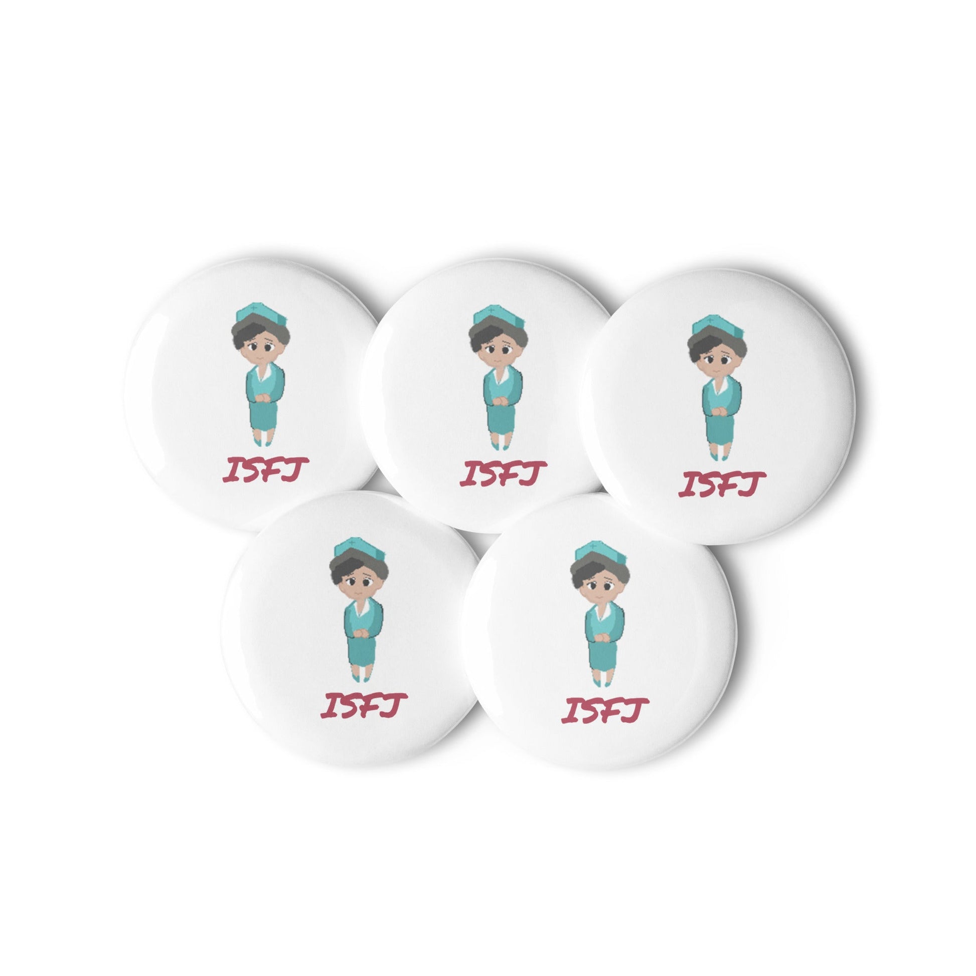 ISFJ Pixel Art Pin Button Set: The Loyal Defender (5 - Pack) - MindGem
