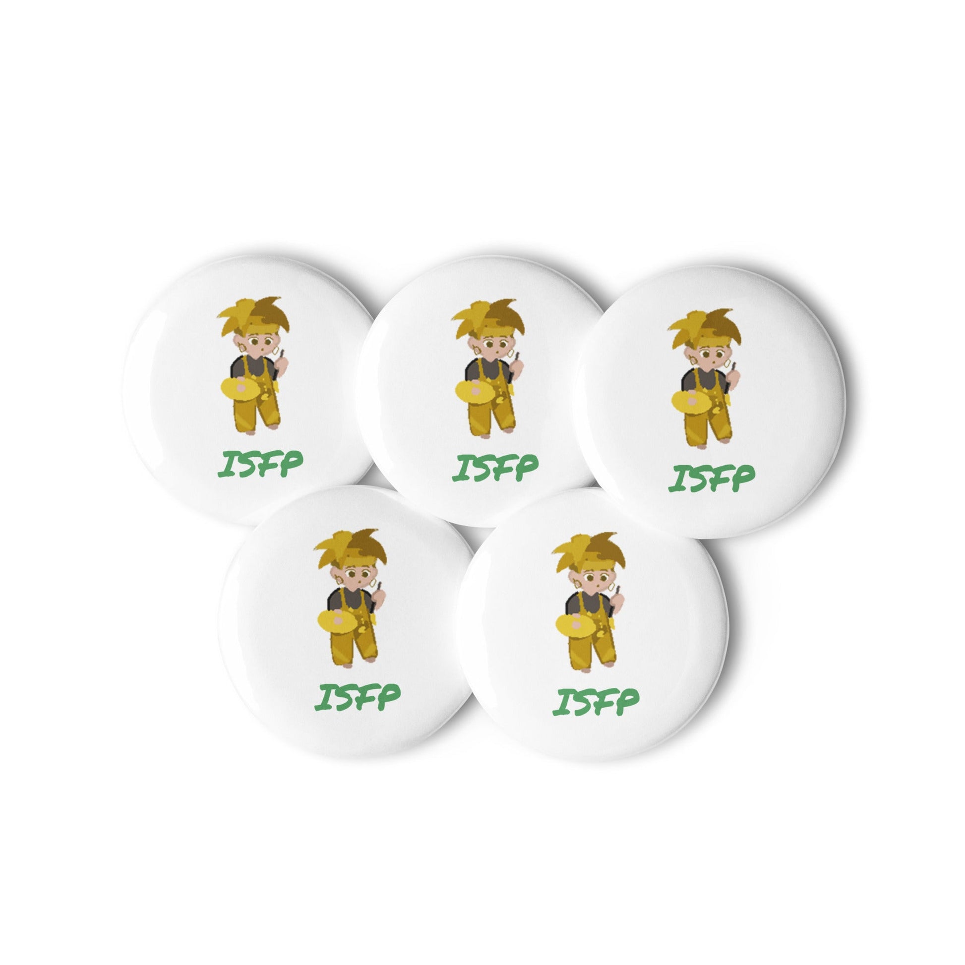 ISFP Pixel Art Pin Button Set: The Free - Spirited Artist (5 - Pack) - MindGem