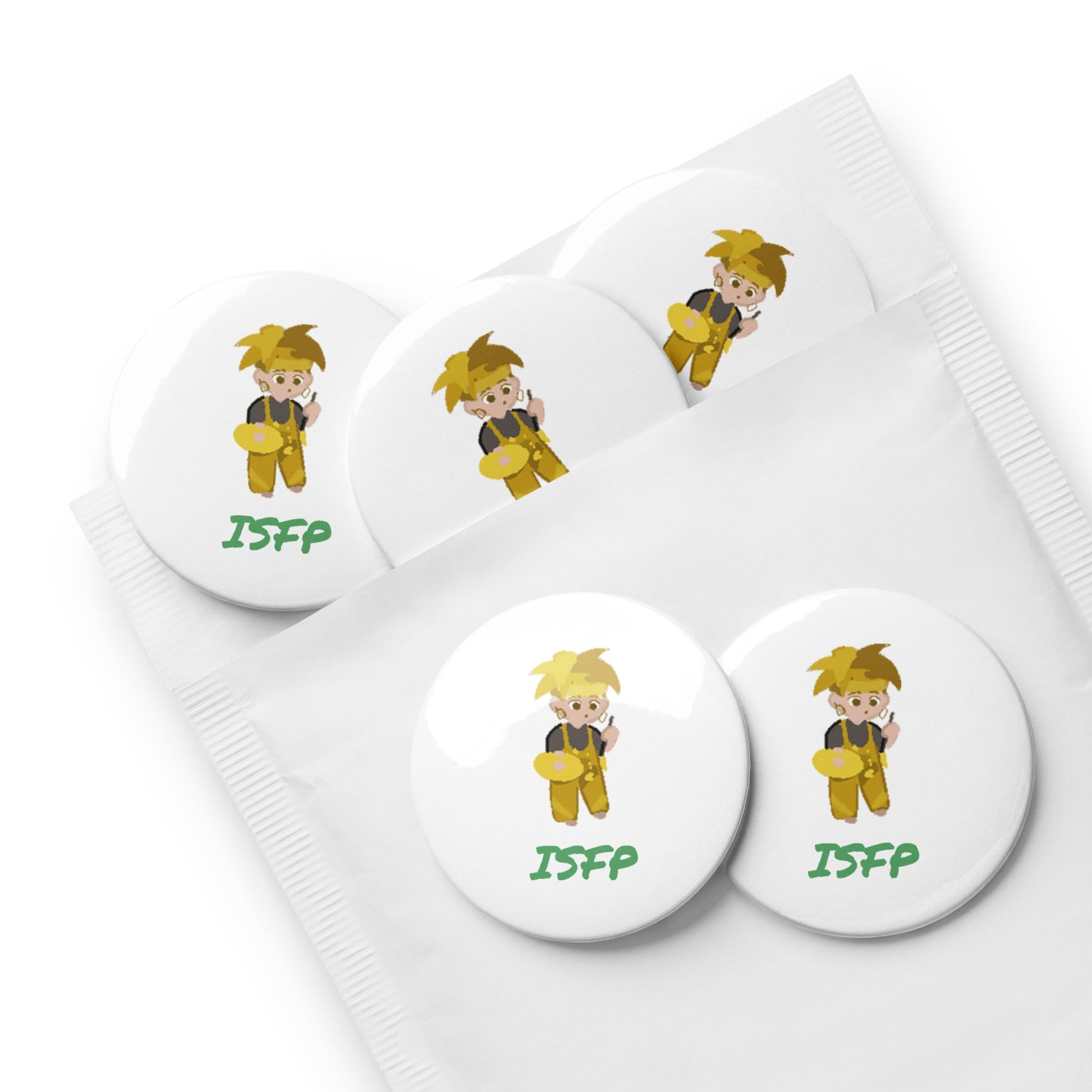 ISFP Pixel Art Pin Button Set: The Free - Spirited Artist (5 - Pack) - MindGem