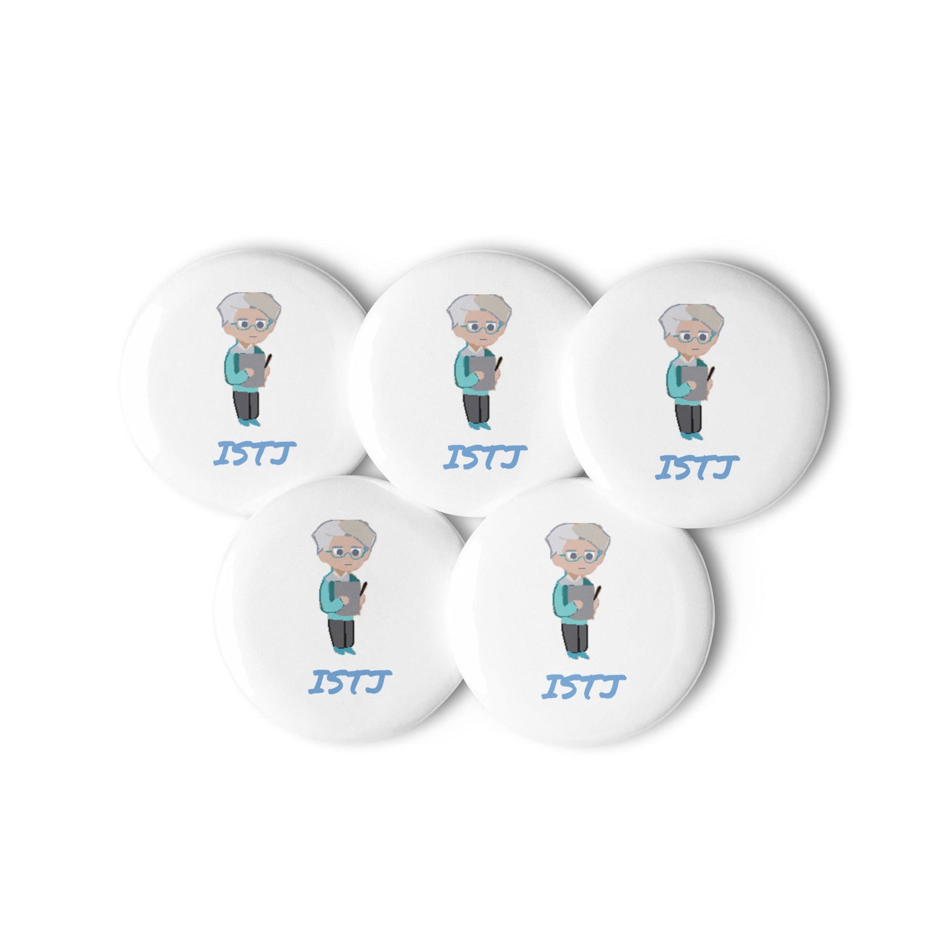 ISTJ Pixel Art Pin Button Set: The Reliable Logistician (5 - Pack) - MindGem