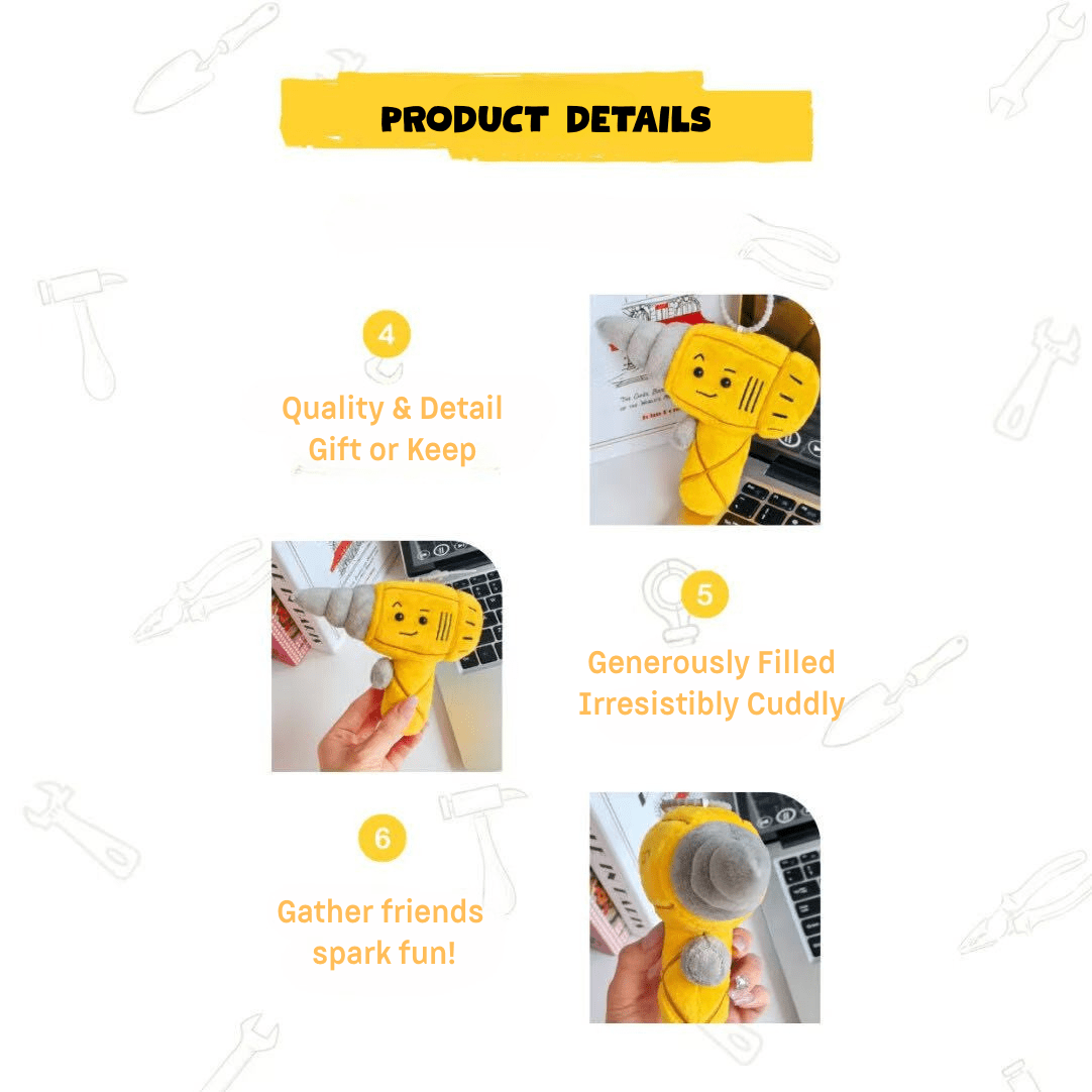 ISTP "Drill Guy" Plush Keychain (My Tool, My Type) - MBTI Toy & Unique Gift - MindGem