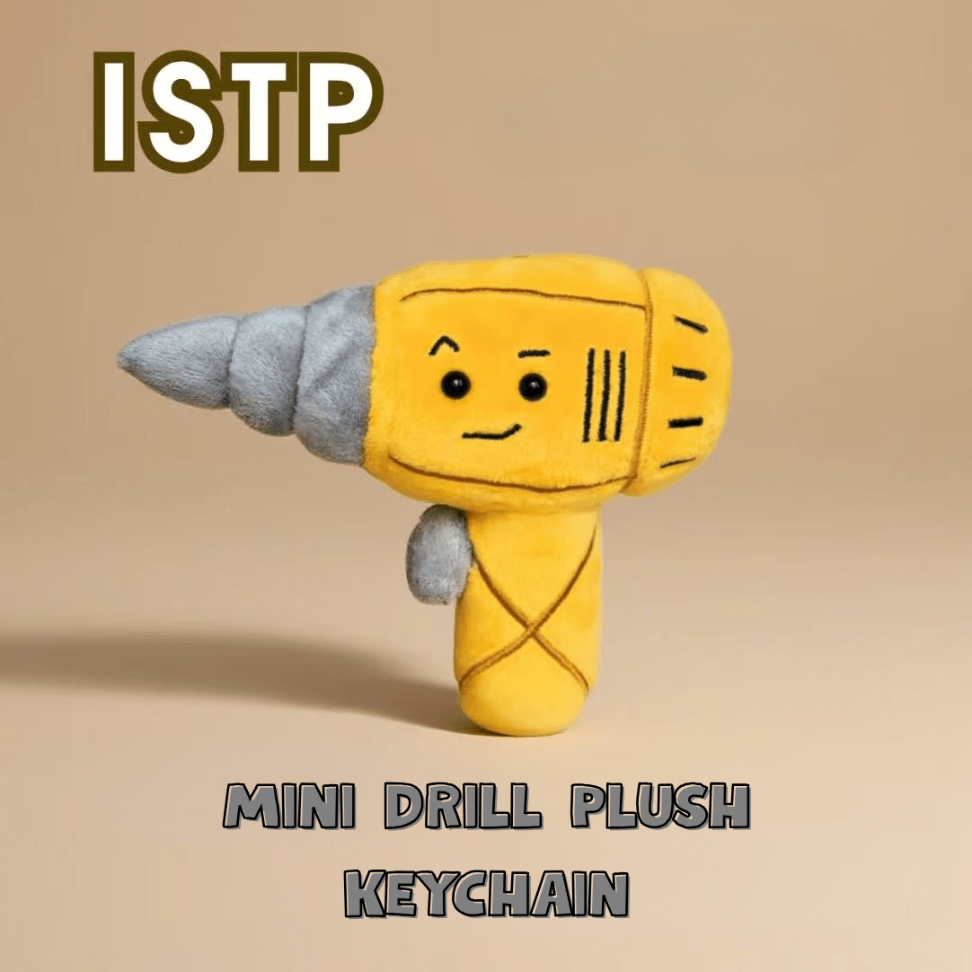 ISTP "Drill Guy" Plush Keychain (My Tool, My Type) - MBTI Toy & Unique Gift - MindGem