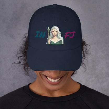ISTP Female Pixel Art Embroidered Dad Hat - MindGem