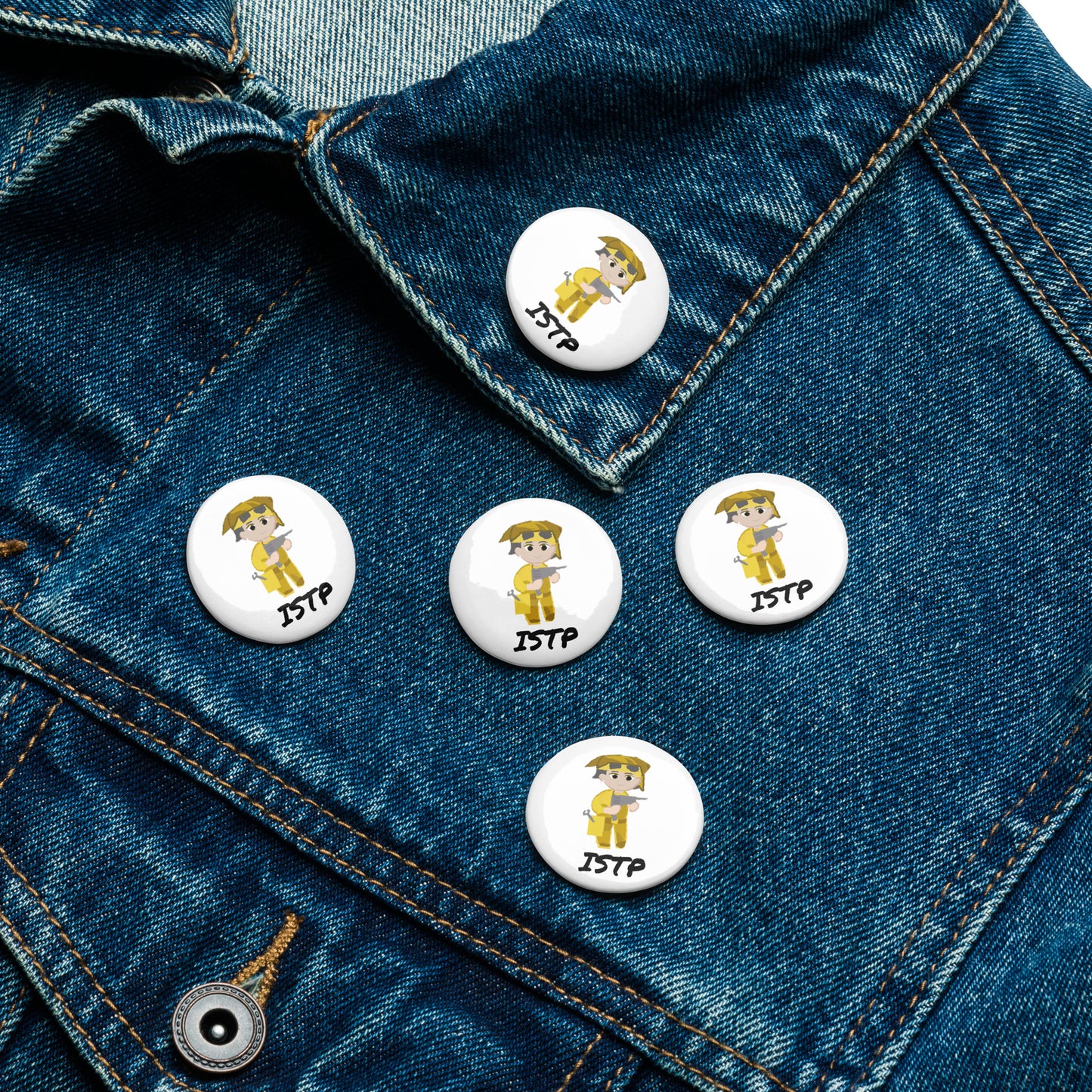 ISTP Pixel Art Pin Button Set: The Virtuoso Crafter (5-Pack)