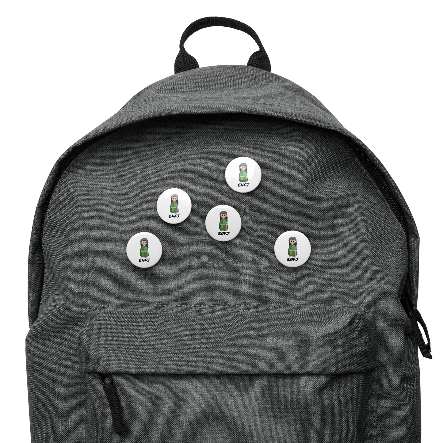 ENFJ Pixel Art Pin Button Set: Hand-Drawn Advocate (5-Pack)