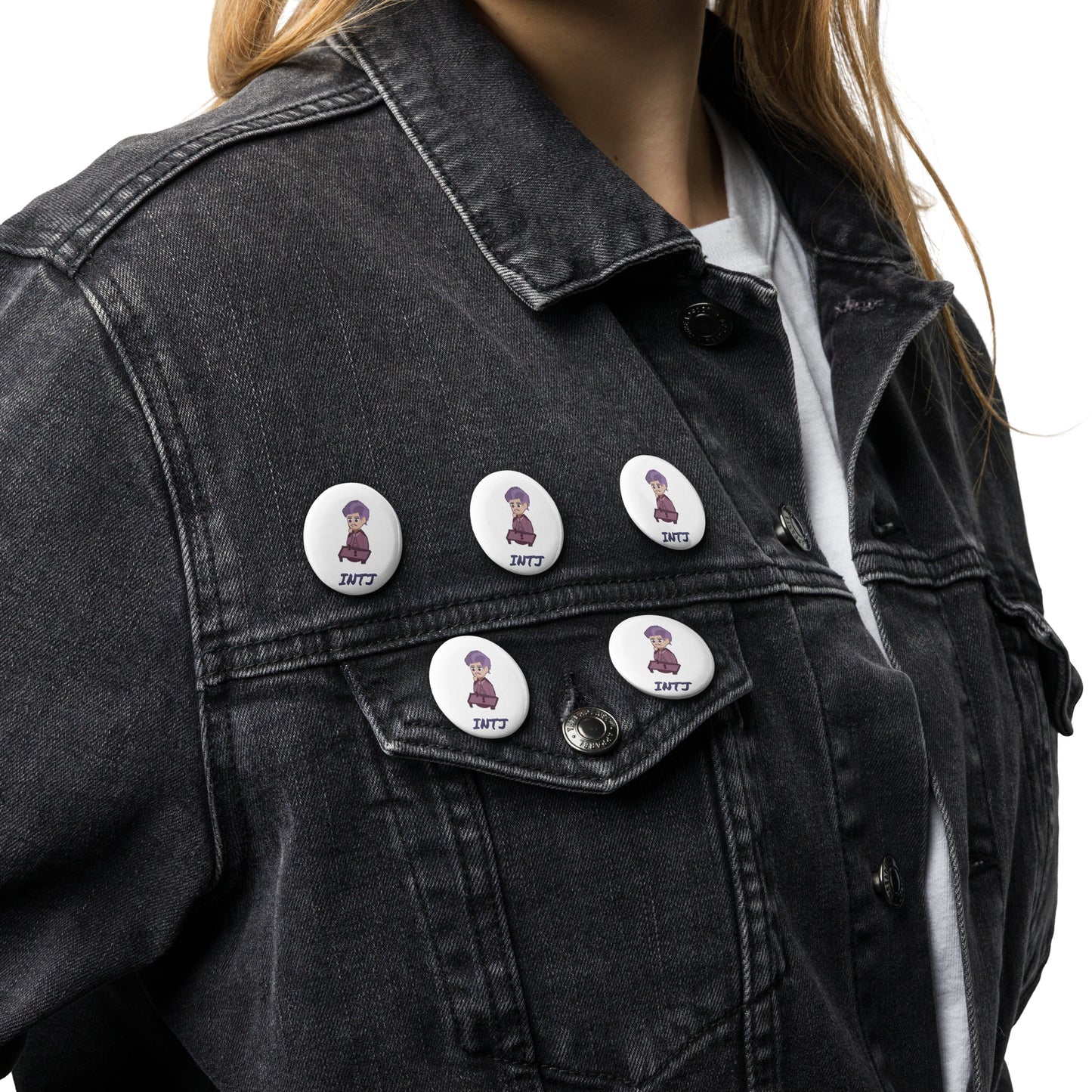 INTJ Pixel Art Pin Button Set: The Strategic Architect (5-Pack)