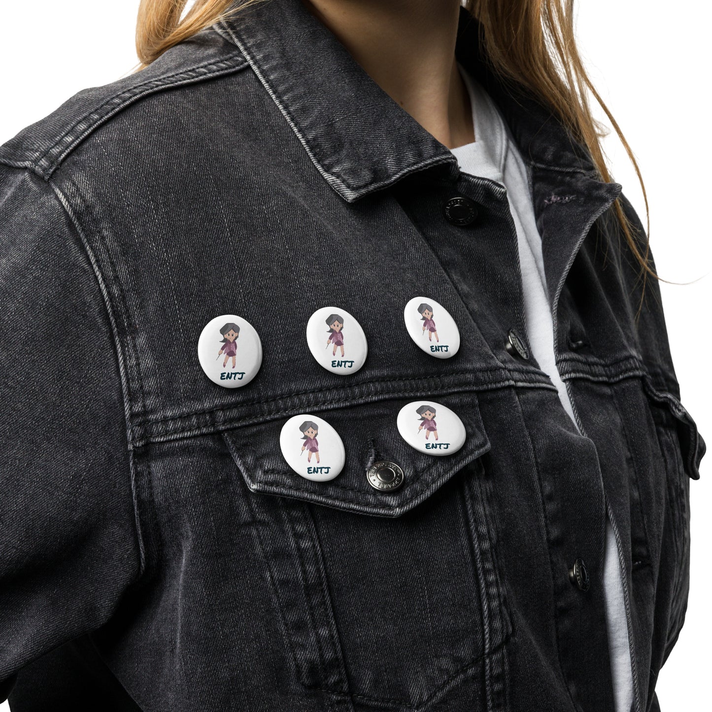 ENTJ Pixel Art Pin Button Set: The Born Commander (5-Pack)