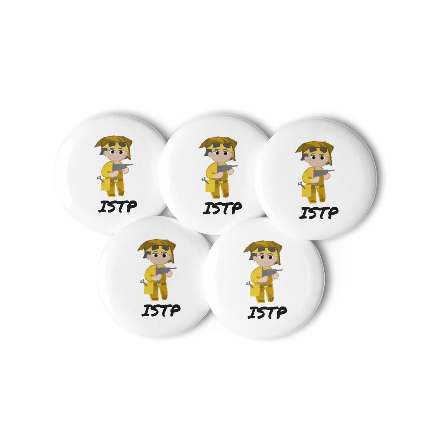 ISTP Pixel Art Pin Button Set: The Virtuoso Crafter (5-Pack)