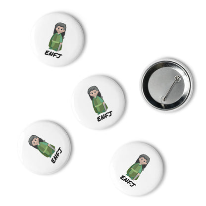 ENFJ Pixel Art Pin Button Set: Hand-Drawn Advocate (5-Pack)