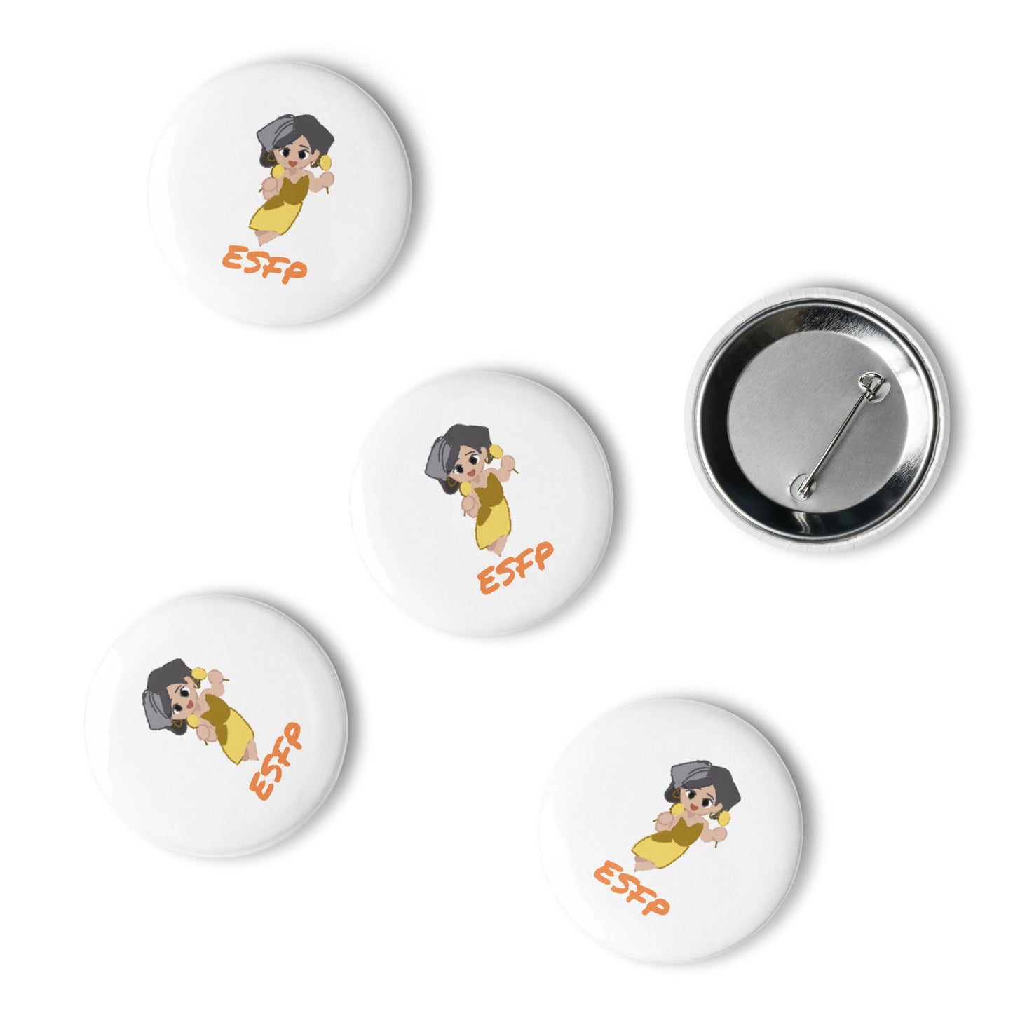ESFP Pixel Art Pin Button Set: The Natural Entertainer (5-Pack)