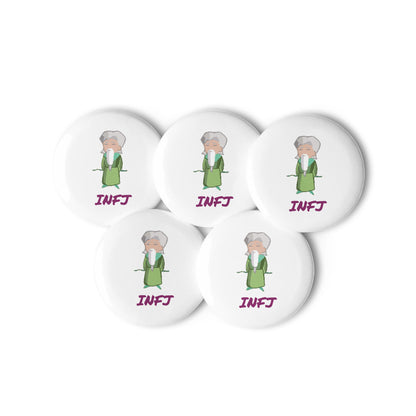 INFJ Pixel Art Pin Button Set: The Insightful Advocate (5-Pack)