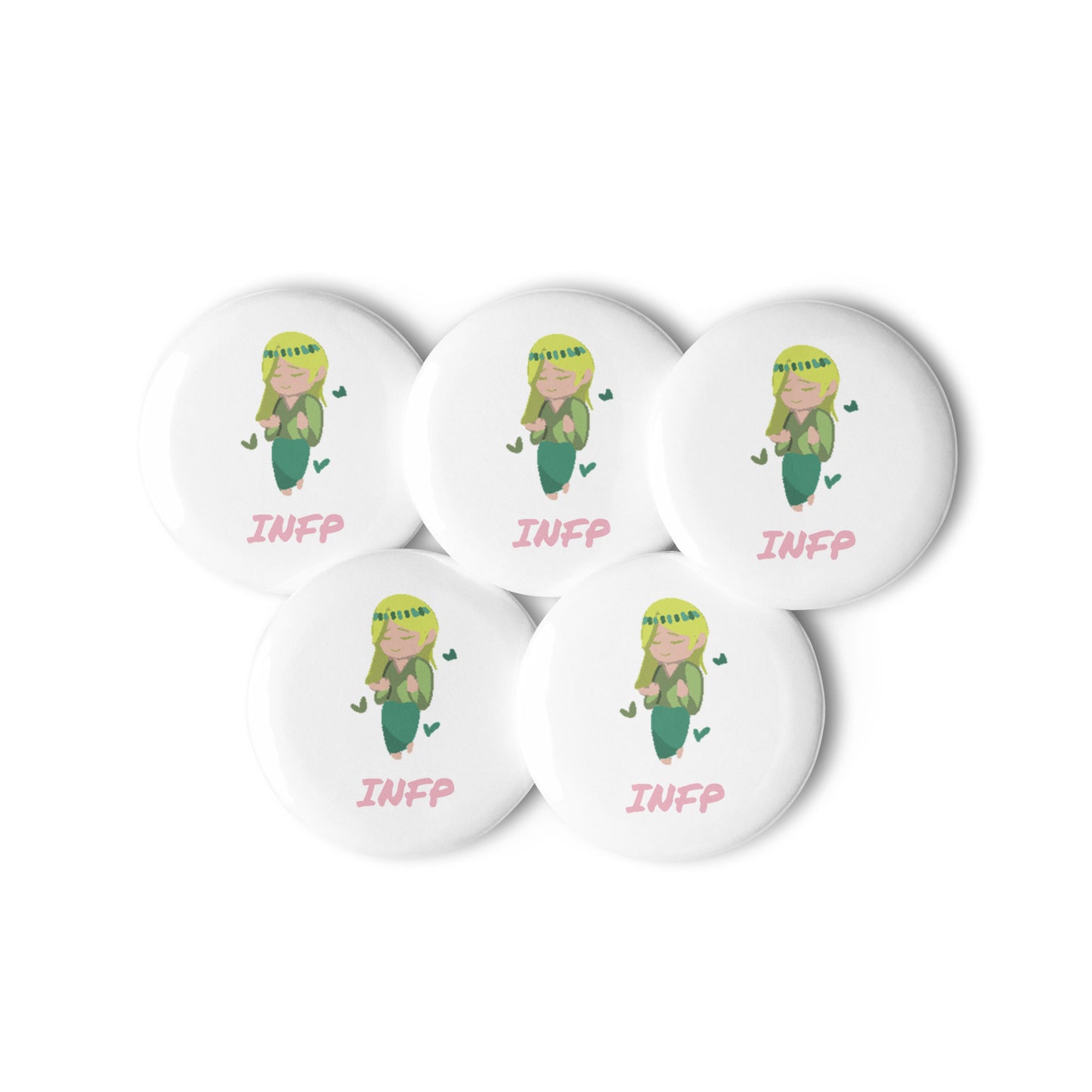 INFP Pixel Art Pin Button Set: The Idealistic Mediator (5-Pack)