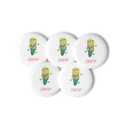 INFP Pixel Art Pin Button Set: The Idealistic Mediator (5-Pack)