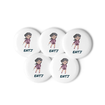 ENTJ Pixel Art Pin Button Set: The Born Commander (5-Pack)