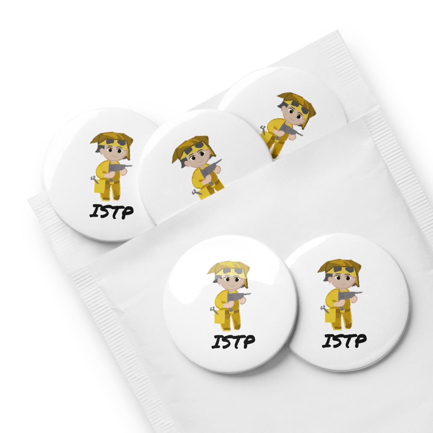ISTP Pixel Art Pin Button Set: The Virtuoso Crafter (5-Pack)