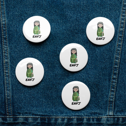 ENFJ Pixel Art Pin Button Set: Hand-Drawn Advocate (5-Pack)