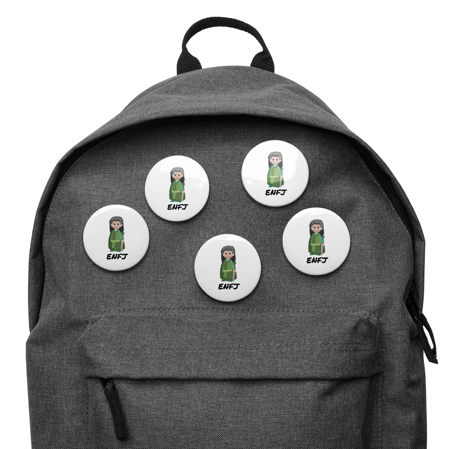 ENFJ Pixel Art Pin Button Set: Hand-Drawn Advocate (5-Pack)