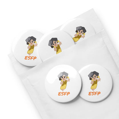 ESFP Pixel Art Pin Button Set: The Natural Entertainer (5-Pack)