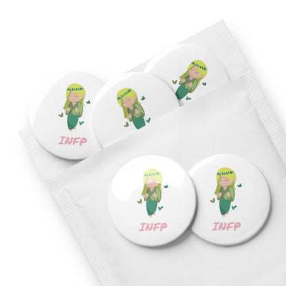 INFP Pixel Art Pin Button Set: The Idealistic Mediator (5-Pack)