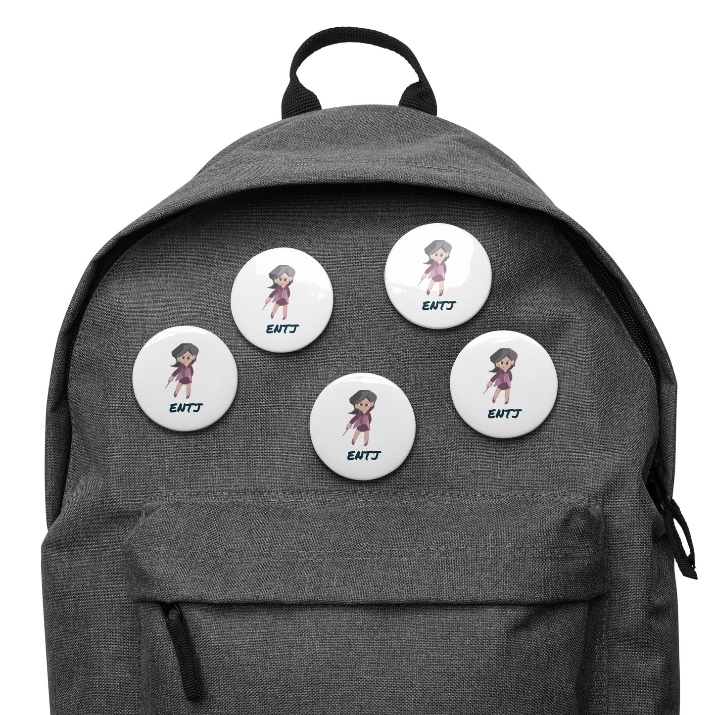 ENTJ Pixel Art Pin Button Set: The Born Commander (5-Pack)